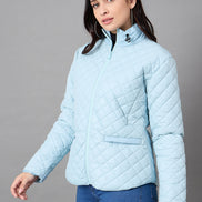 Aqua Blue High Neck Jacket