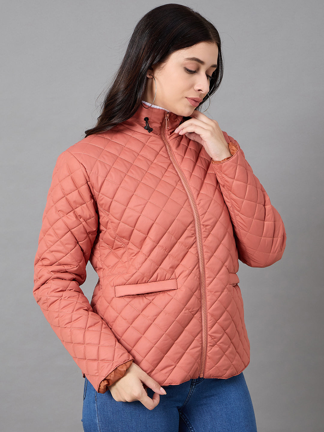 Rust High Neck Jacket
