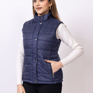 Navy Blue Solid Jacket