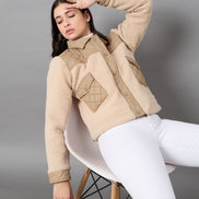 Camel Collared Neck Jacket