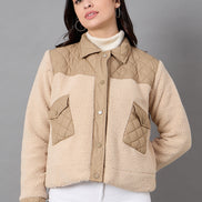 Camel Collared Neck Jacket