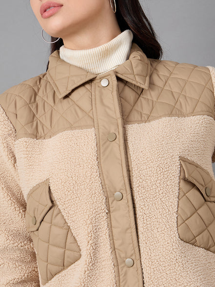 Camel Collared Neck Jacket
