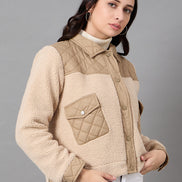 Camel Collared Neck Jacket