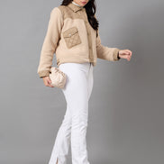 Camel Collared Neck Jacket