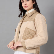 Camel Collared Neck Jacket