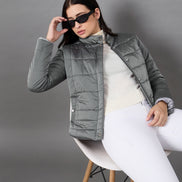 Grey High Neck Jacket