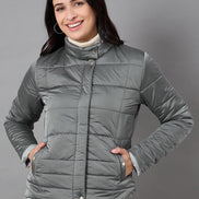 Grey High Neck Jacket
