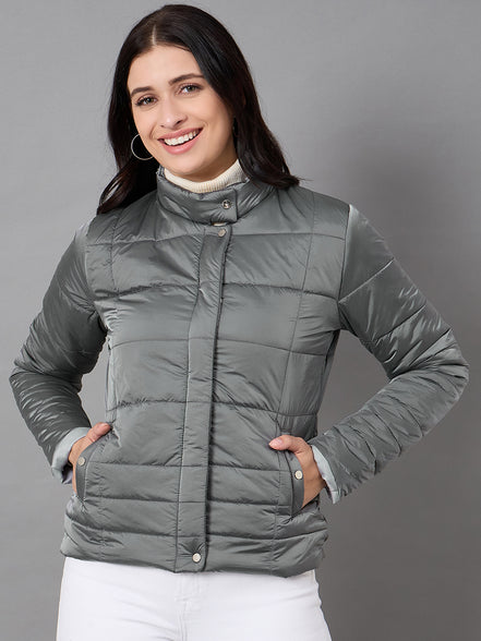 Grey High Neck Jacket