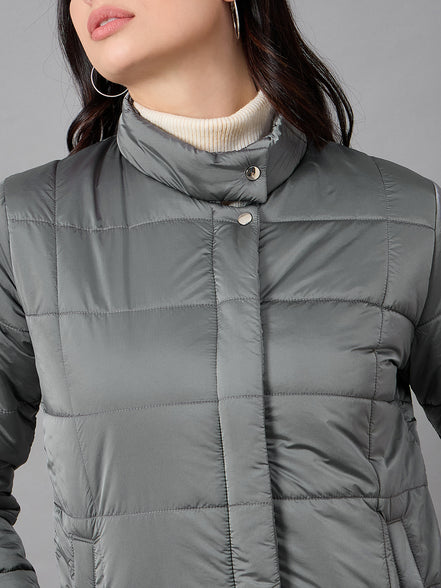 Grey High Neck Jacket