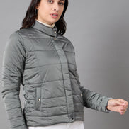Grey High Neck Jacket
