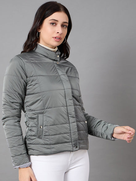 Grey High Neck Jacket