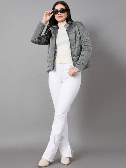 Grey High Neck Jacket