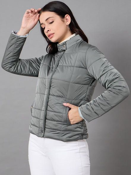 Grey High Neck Jacket