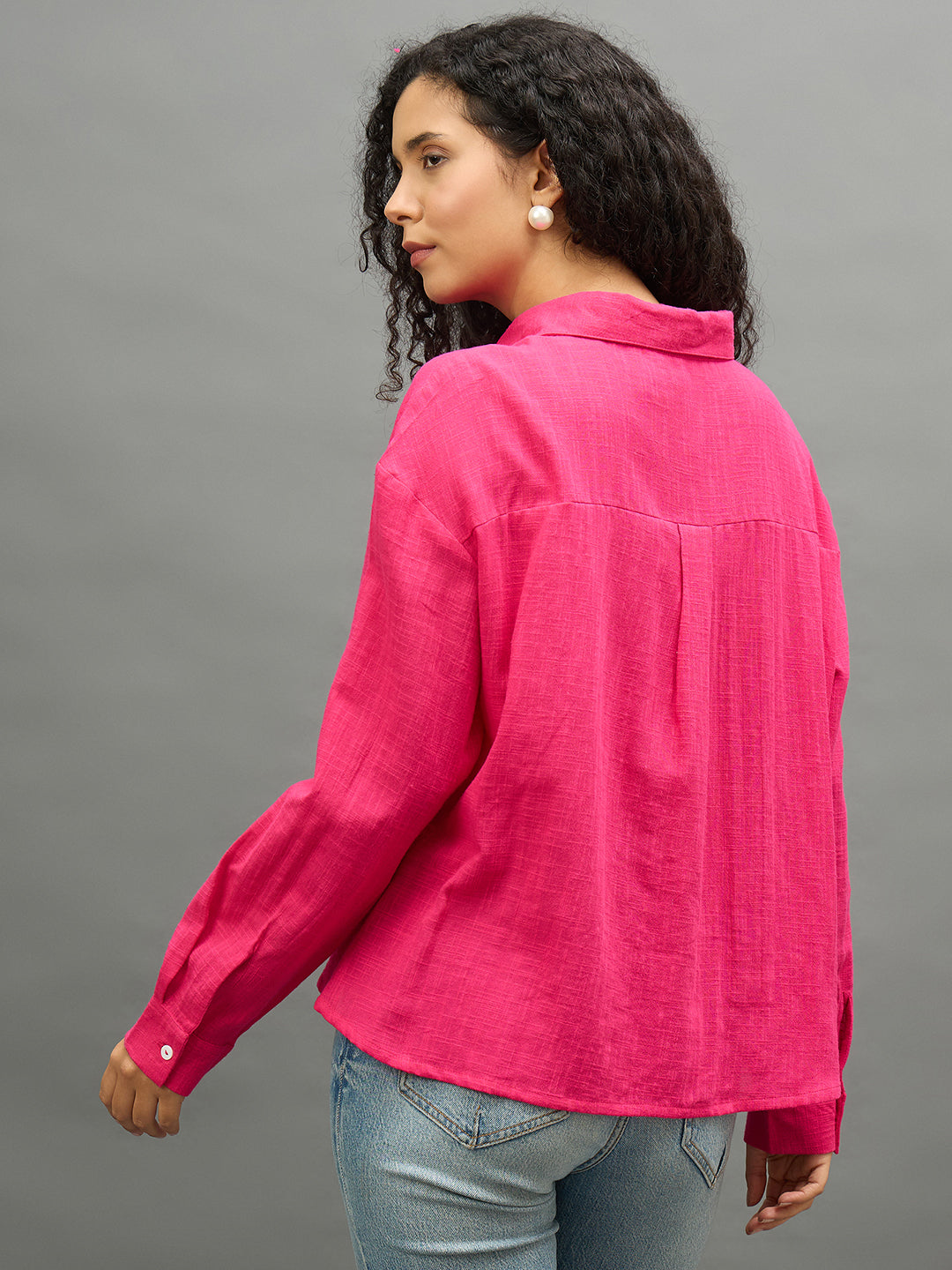 Women Pink Regular Fit Shirt