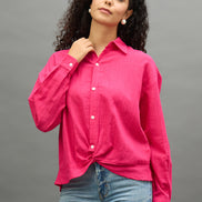 Women Pink Regular Fit Shirt
