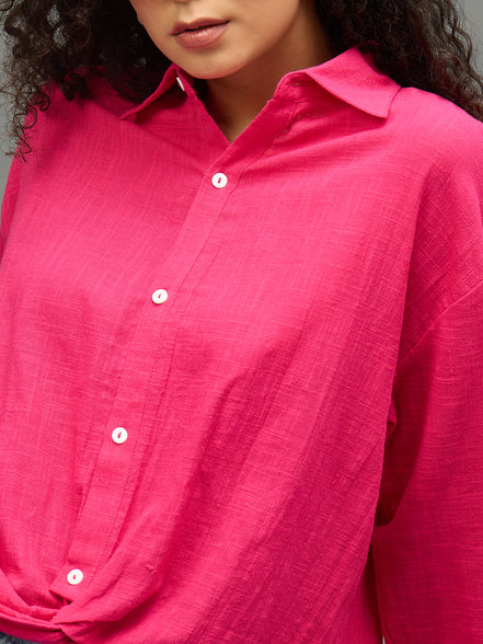 Women Pink Regular Fit Shirt