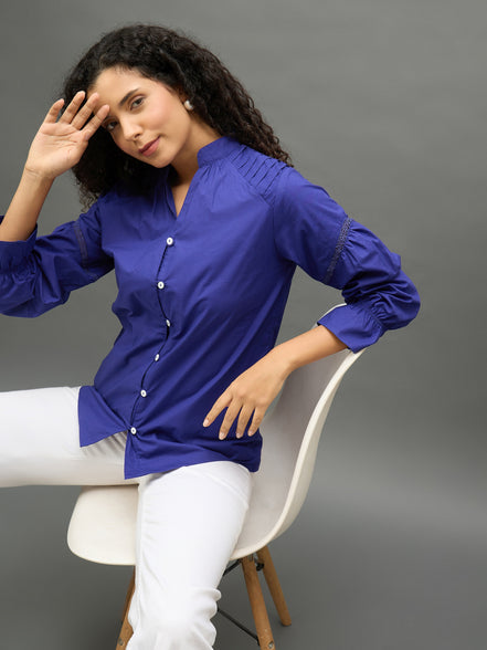 Women Purple Regular Fit Shirt