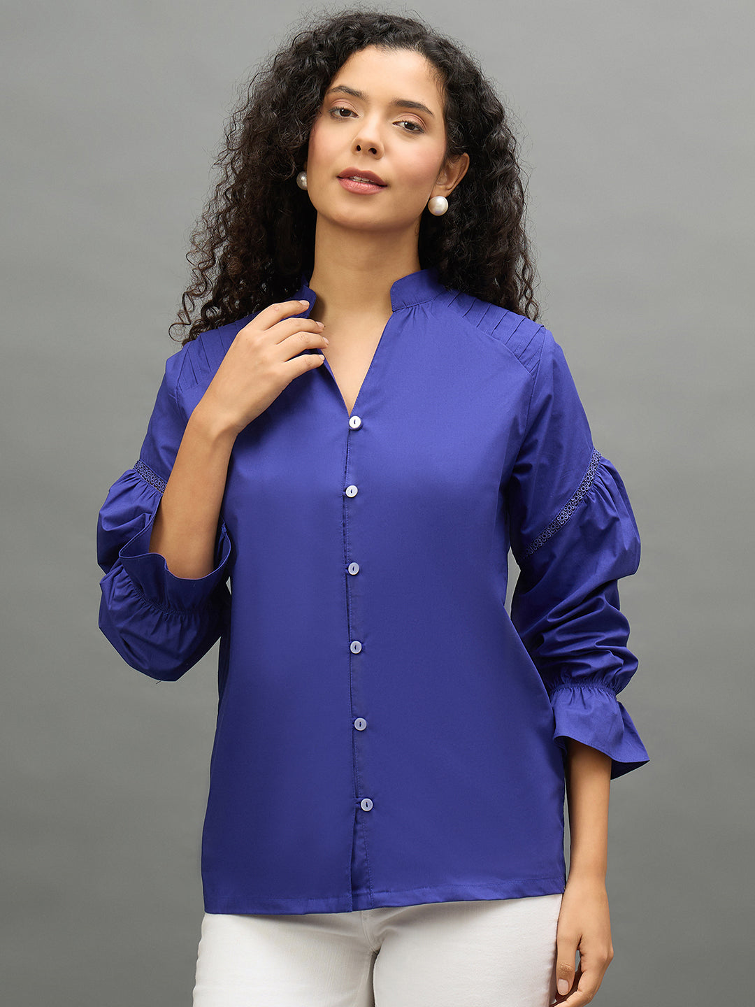 Women Purple Regular Fit Shirt