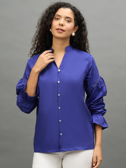 Women Purple Regular Fit Shirt