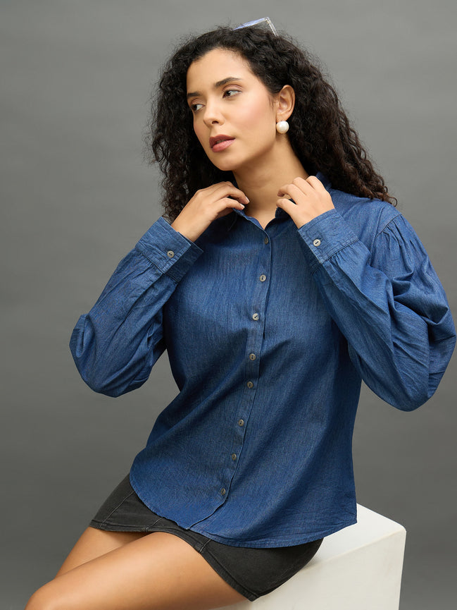 Women Denim Regular Fit Shirt