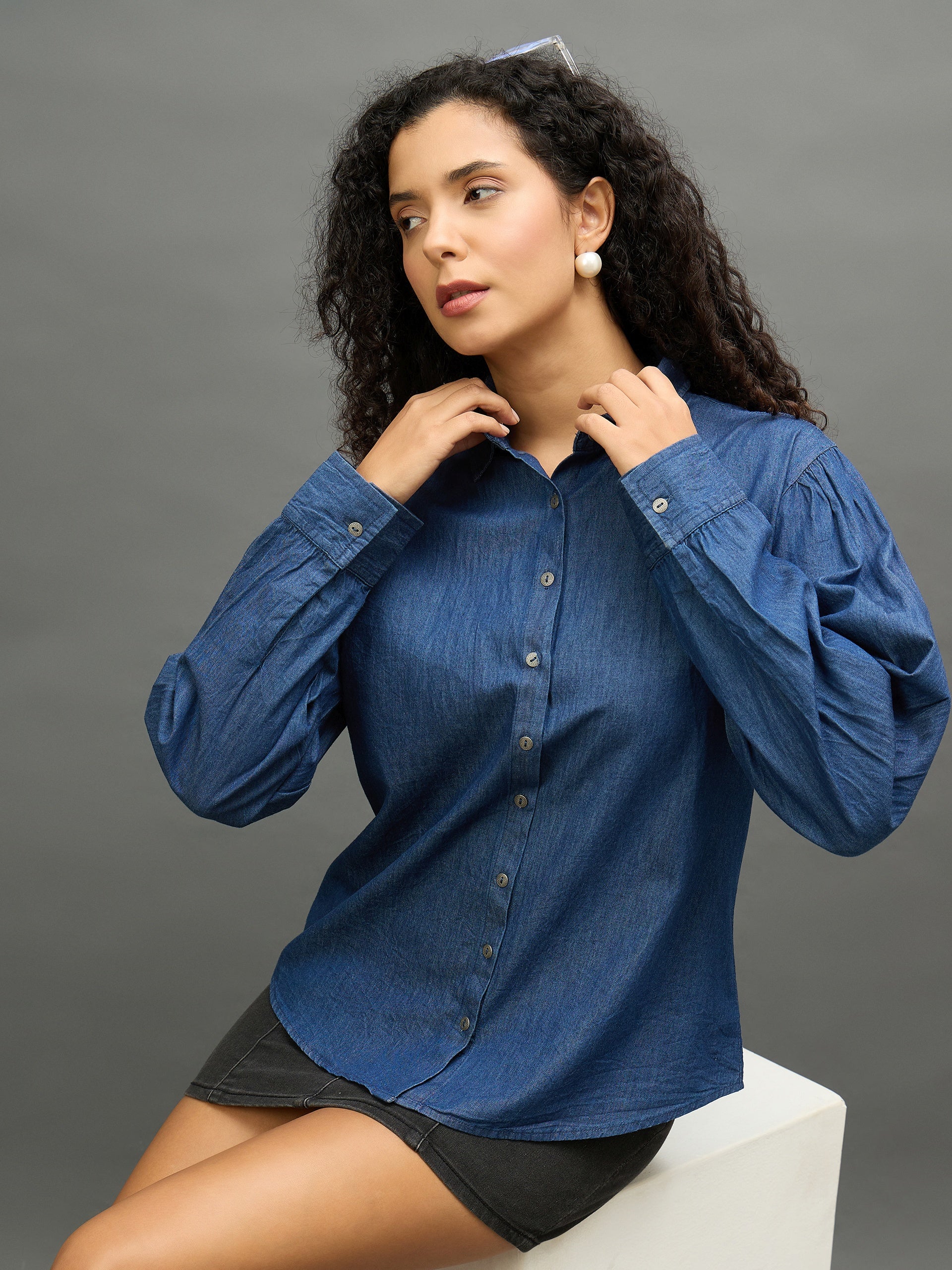 Women Yellow Regular Fit Shirt