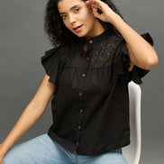 Women Black Regular Fit Shirt