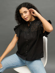 Women Black Regular Fit Shirt