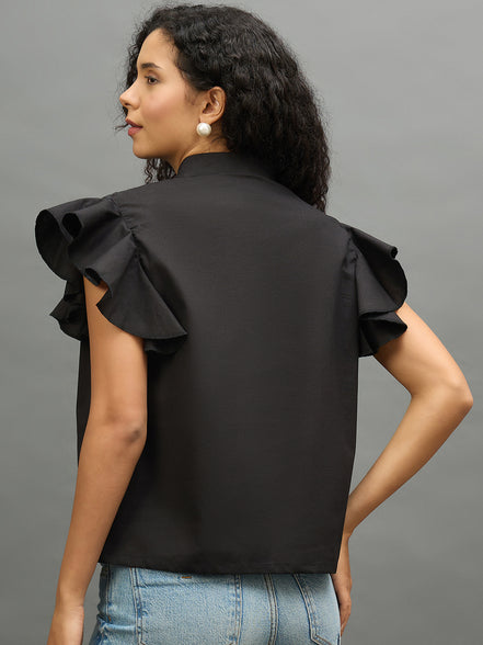 Women Black Regular Fit Shirt