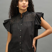 Women Black Regular Fit Shirt