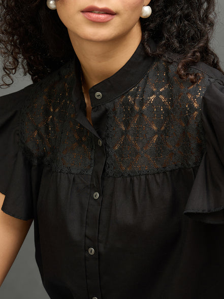 Women Black Regular Fit Shirt