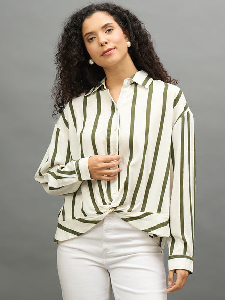 Women Off White Regular Fit Shirt