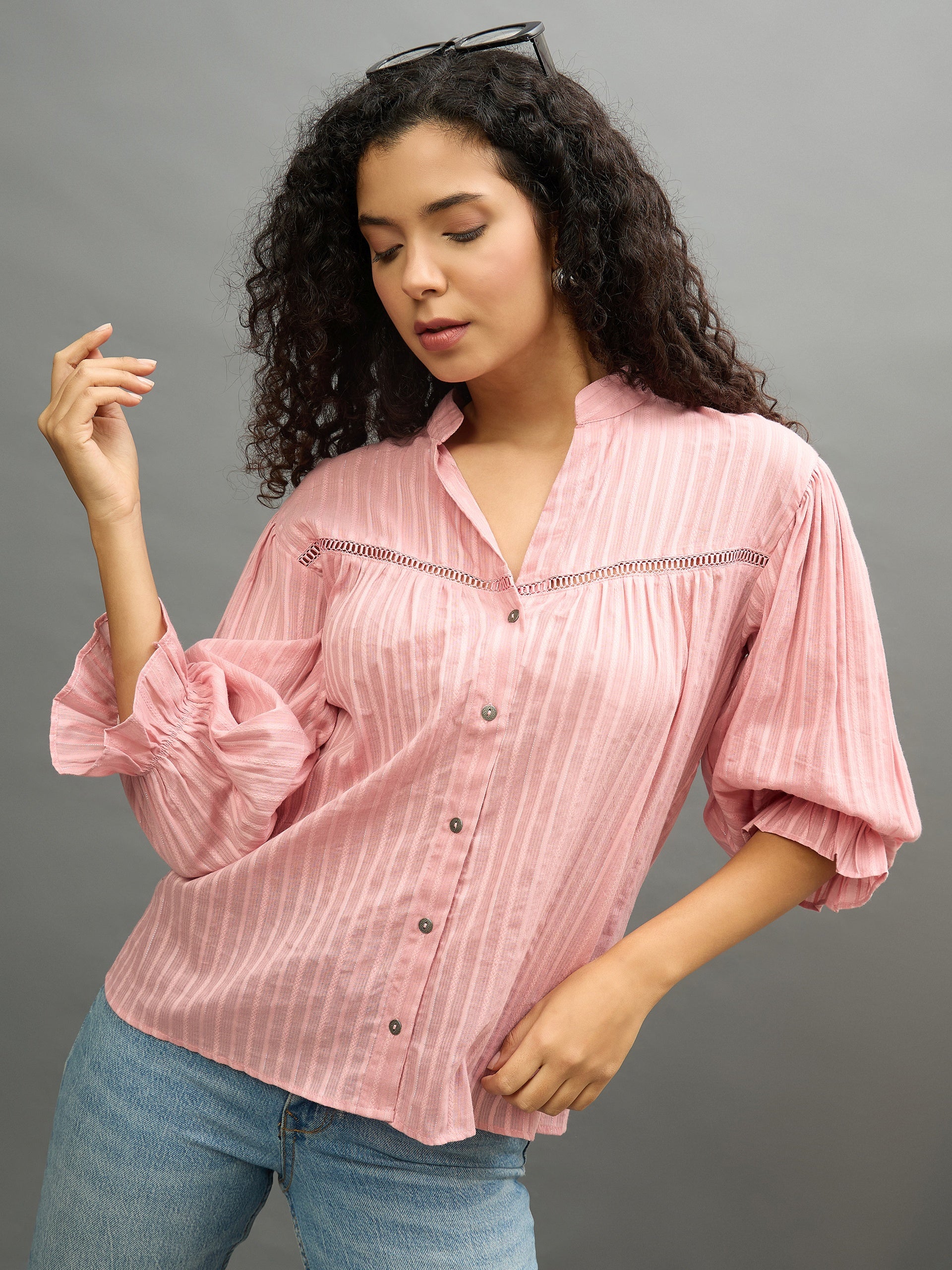 Women Peach Regular Fit Shirt