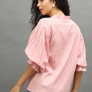 Women Peach Regular Fit Shirt