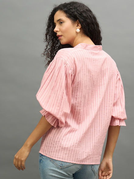 Women Peach Regular Fit Shirt