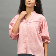 Women Peach Regular Fit Shirt