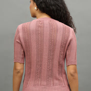 Women Dusty Pink Regular Fit Top