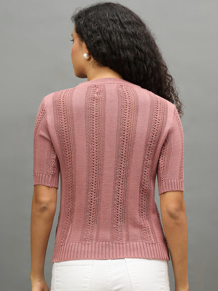 Women Dusty Pink Regular Fit Top