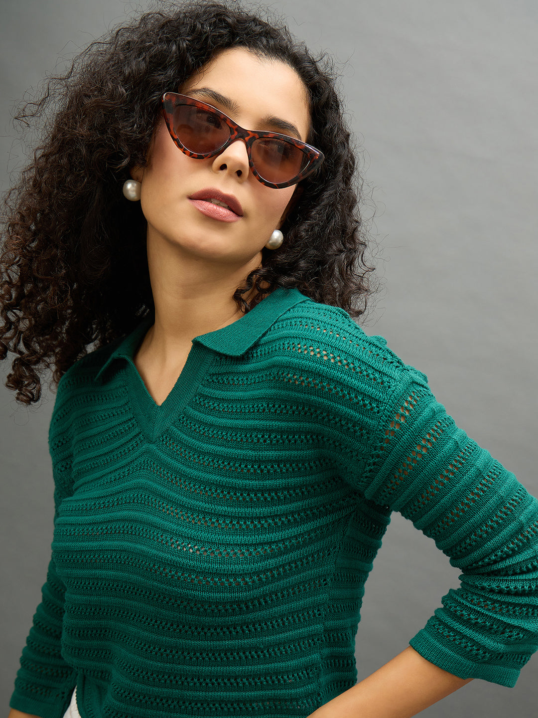 Women Green Regular Fit Top