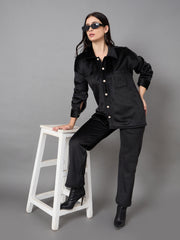Black Collared Neck Co-Ord Set