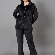 Black Collared Neck Co-Ord Set