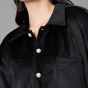 Black Collared Neck Co-Ord Set