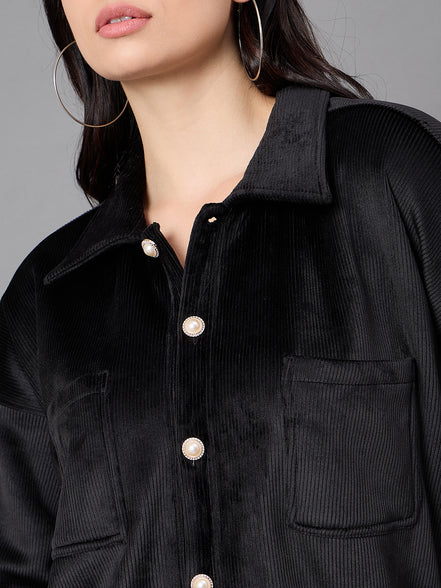 Black Collared Neck Co-Ord Set