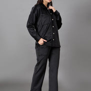 Black Collared Neck Co-Ord Set