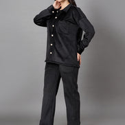 Black Collared Neck Co-Ord Set