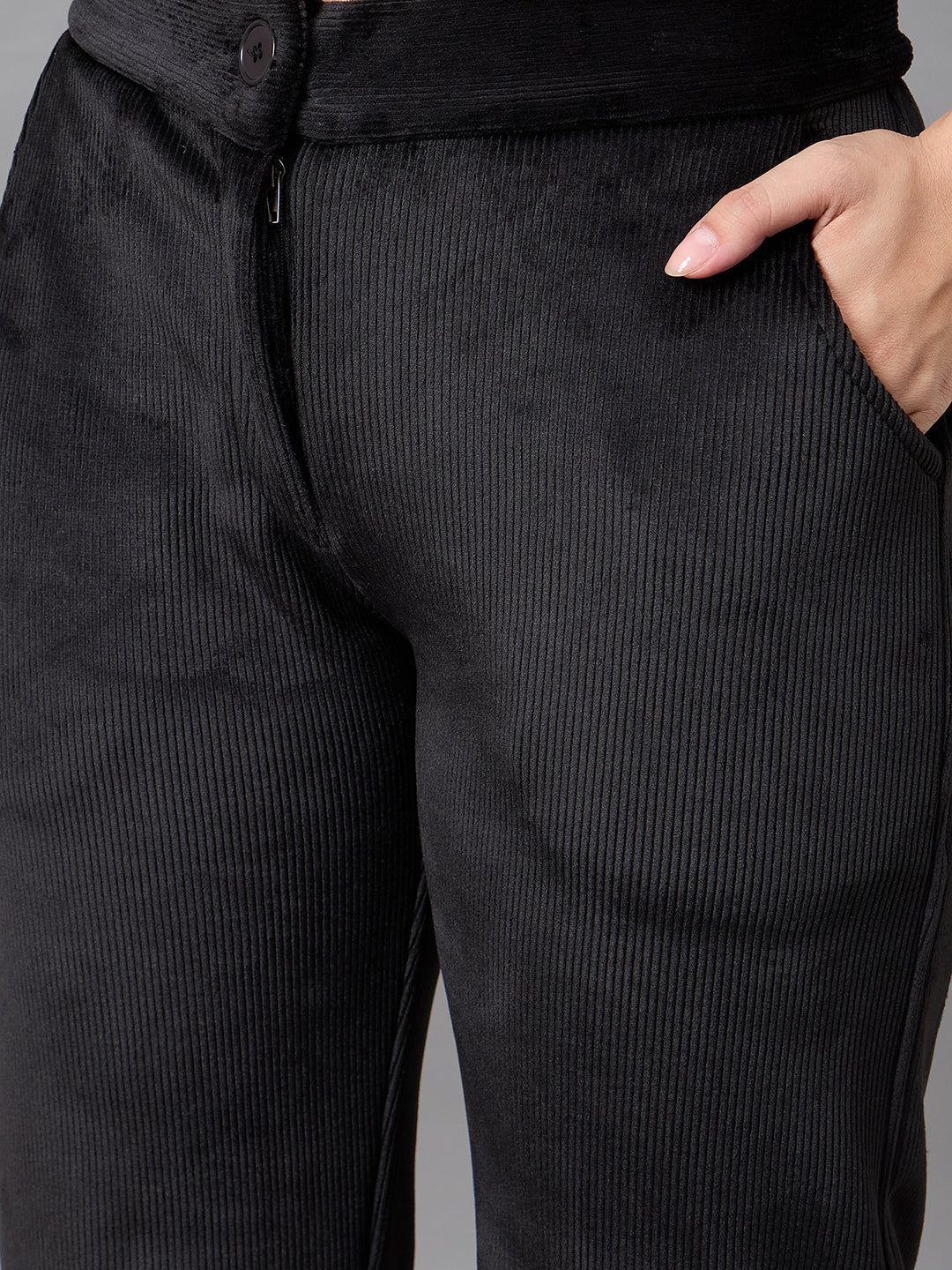 Black Collared Neck Co-Ord Set