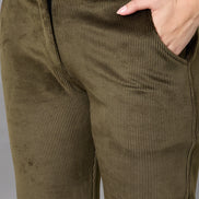 Olive Collared Neck Co-Ord Set