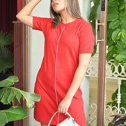 Maroon Solid Dress