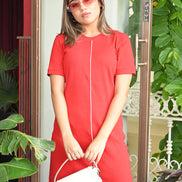 Maroon Solid Dress