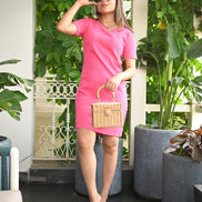 Pink Round Neck Dress
