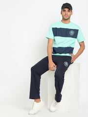 Navy Blue Colorblocked Co Ords